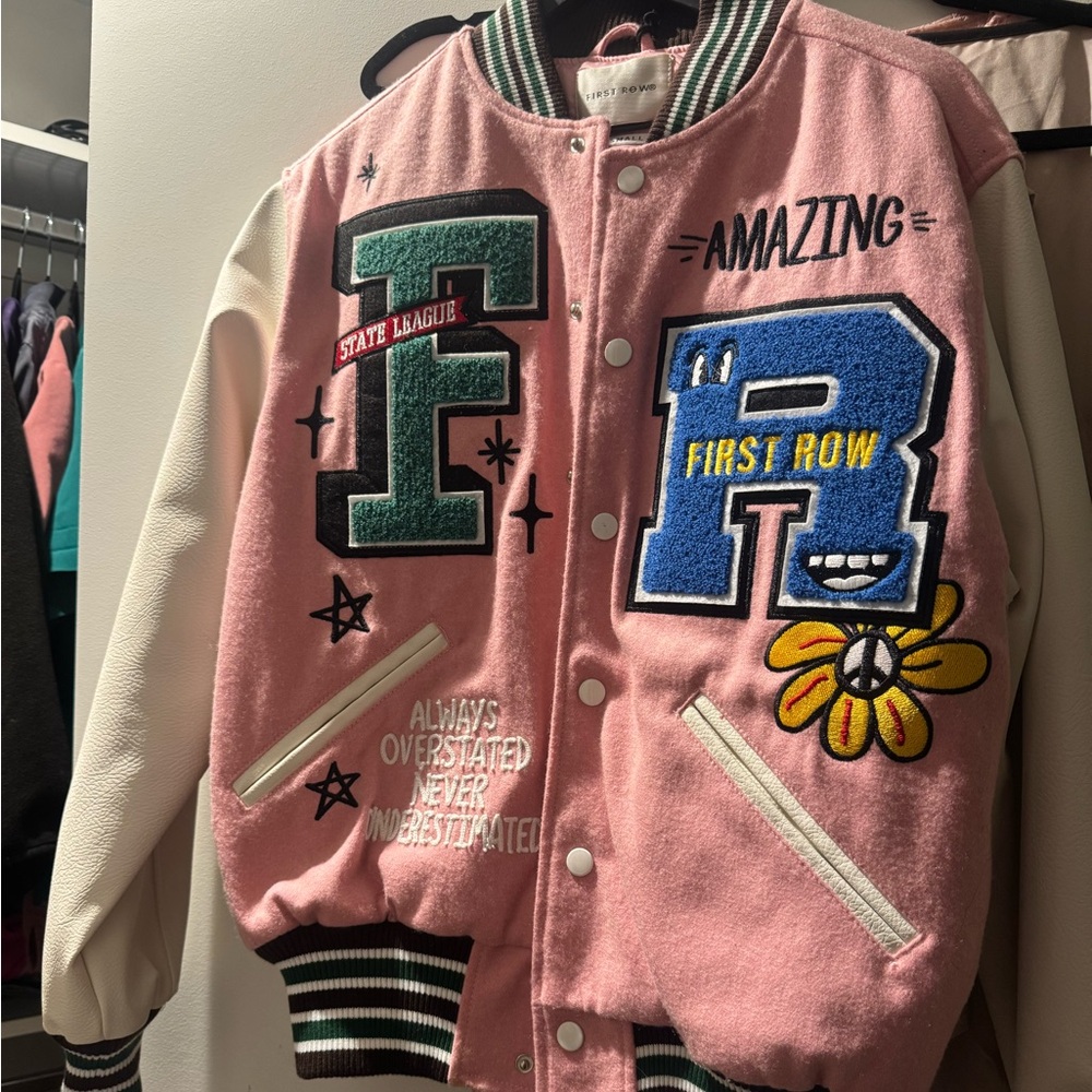 Womens Pink Varsity Jacket